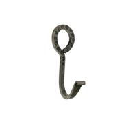 Infinity Decor Hand Forged Iron Wall Mounted Coat Hooks for Hanging Hat, Clothes, Scarf, Key, Bag in Pewter Vintage Look. (602)