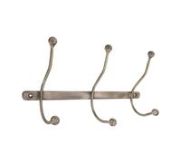 Infinity Decor Heavy Duty 3 Leg Iron Hook Wall Mounted Hand Forged Decorative Hangers in Pewter/Antique Finish Old Vintage Support Peg 340mm for Hanging Coats, Hat & Keys (Antique)