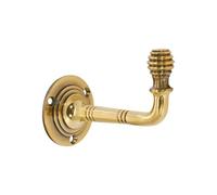Infinity Decor Heavy Duty Aged Brass Beehive Reeded Coat Hook Antique Door Wall Fix Multi-Purpose 75mm Hanger for Towel Keys Clothes Robe Bags Hats