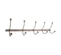 Infinity Decor Heavy Duty Coat Hook Decorative 5 Leg Wall Mounted Hand Forged Traditional Cast Iron Hanger in Antique Finish 640mm Use for Hanging Coats, Towels, Bags and Keys
