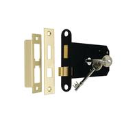 Infinity Decor Heavy Duty Electro Brass150mm 3 Lever Iron Horizontal Mortice Sash Lock with Key Latch Lock Set Shed Gate Door Replaces Union 2077