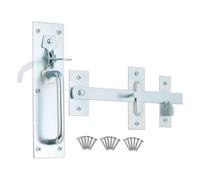 Infinity Decor Heavy Duty Galvanized Zinc Iron Suffolk Thumb Gate Latch Catch Set Ideal for Wooden Garden Gate, Garage & Shed Door Handles