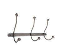 Infinity Decor Heavy Duty Iron Coat Hook Hand Forged Iron Wall Mounted Traditional Hanger Rustic Coat Hook in Pewter Finish Use for Hanging Coats, Towels, Bags and Keys (340mm)