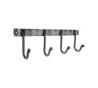 Infinity Decor Heavy Duty Iron Coat Hook Pewter (4 Hooks) - Wall Mounted Towel Rack Coat Hook for Hanging Jackets, Bags, Hats and Scarves
