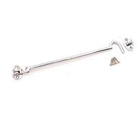 Infinity Decor Heavy Duty Polished Chrome 10" (250mm) Cabin Hook & Eye Silent Catch Door Latch Lock for Gate Shed Patio Window Garden Gate
