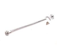 Infinity Decor Heavy Duty Polished Chrome 12" (300mm) Cabin Hook & Eye Silent Catch Door Latch Lock for Gate Shed Patio Window Garden Gate