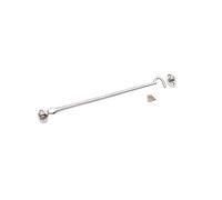 Infinity Decor Heavy Duty Satin Chrome 12" (300mm) Cabin Hook & Eye Silent Catch Door Latch Holder with Screws for Gate Shed Patio Window Garden Gate