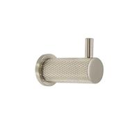 Infinity Decor Heavy Duty Satin Nickel Knurled Design Vintage Style Multipurpose Solid Brass Coat Hook in Wall Mount Hanger for Coats, Hats, Towels, Scarf
