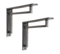 Infinity Decor Heavy Duty Shelf Brackets Old Vintage in Pewter Finish 230mm x 160mm Wall Mounted Support Pack of 2 Use for Kitchen Shelves & Living Room