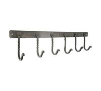 Infinity Decor Heavy Duty Twisted Iron Coat Hooks Pewter (6 Legs) - Rust-Proof Wall Mounted Coat Rack for Hanging Jackets, Bags, Hats and Scarves