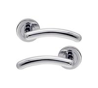 Infinity Decor Internal Arched T-Bar Polished Chrome Lever On Rose Door Handle Set