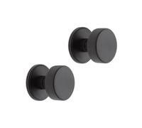 Infinity Decor Knurled Design Modern Solid Brass Mortice Door Knobs Pair Pull Handles 55mm in Satin Brass/Matt Black for Interior & Exterior use (Matt Black)