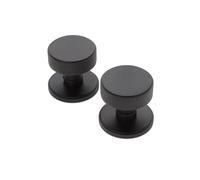 Infinity Decor Knurled Modern Mortice Door Knobs Solid Brass 55mm Pull Handles Set in Satin Brass/Matt Black for Interior & Exterior Doors (Matt Black)