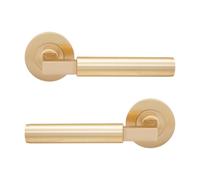 Infinity Decor Lever on Round Rose Pull Handle Pack 125mm (Satin Brass)
