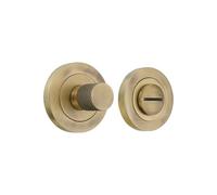 Infinity Decor Matt Antique Heavy Duty Knurled Pattern Security Thumb Turn and Release Pack with Emergency Release - Solid Brass Toilet WC Privacy Latch for Bathroom Doors