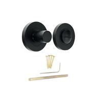 Infinity Decor Matt Black Heavy Duty Hammered Pattern Security Thumb Turn and Release Lock Pack with Emergency Release - Solid Brass Toilet WC Privacy Latch for Bathroom Doors