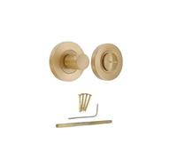 Infinity Decor Modern Style Hammered Textured Bathroom Privacy Thumb Turn with Emergency Release Toilet WC Latch Lock Satin Brass Finish for Interior Exterior Toilet Doors