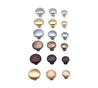 Infinity Decor Mushroom Shape Round Knobs - Solid Brass Pull Handles for Kitchen Cabinet Door Furniture (32mm, Satin Chrome)