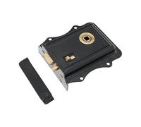 Infinity Decor Old Victorian Style Rim Latch Lock Snib in Black/Antique Finish - Traditional Lock Security for Interior Bathroom Bedroom Door Gates