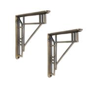 Infinity Decor Old Vintage Shelf Brackets Cast Iron in Pewter Finish Hand Forged Victorian Heavy Duty Rustic Wall Brackets Stylish Support 220mm x 220mm for Kitchen Shelves & Living Rooms