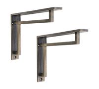 Infinity Decor Old Vintage Shelf Brackets Rustic Cast Iron Pairs in Various Finish Shelf Support 230mm x 160mm Use for Kitchen, Living Room & Outdoor Secure (Matt Antique)