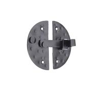 Infinity Decor Old Vintage Style Round Shaped Cupboard Door Lock with Pull Handle Heavy Duty Hand Forged Iron Matt Black Finish Kitchen Cabinet Door Catch