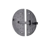 Infinity Decor Old Vintage Style Round Shaped Half Moon Cupboard Door Lock with Pull Handle Heavy Duty Hand Forged Iron Matt Black Finish Kitchen Cabinet Door Catch