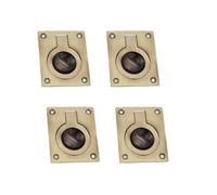 Infinity Decor Pack of 4 Flush Ring Pull Handle Hatch Antique Brass Recessed Furniture Pull - Ideal for Doors Windows Wardrobe Cabinet Cupboard Door