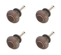 Infinity Decor Pack of 4 Reeded Beehive Cupboard Knobs 40mm Solid Brass in Aged Bronze Finish for Drawers, Cabinets & Wardrobes Vintage Decorative Hardware Set