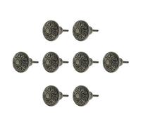 Infinity Decor Pack of 8 Black Old Style Cast Iron Antique Floral Round Cabinet Knobs in 38mm - Suitable for Kitchen, Drawer, Cupboard, Dresser, Chest Door Furniture Pull