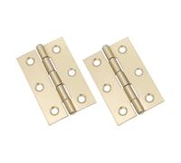 Infinity Decor Pair of 3 Inch (75mm) Steel Butt Hinges - Cupboard Cabinet Wooden Door Hinges for Internal & External Use (Electro Brass)