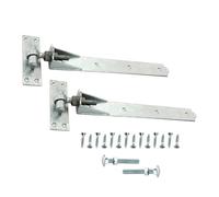 Infinity Decor Pair of Adjustable Hook and Band Hinges Galvanised Finish Heavy Duty Kit - Ideal for Wooden Gate, Garage Door, Garden Gate (18 Inch)