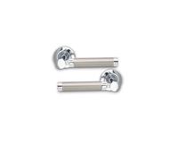 Infinity Decor Pair of Dual Tone Zishan Straight Lever on Rose Door Pull Handles - Premium Quality Door Handles for Internal External Use