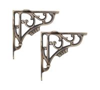 Infinity Decor Pair of Heavy Duty Scaffold Board Cast Iron Shelf Brackets Triangle Floating Wall Mounted Brackets 150x150mm for Kitchen Shelve, Living Room, Outdoor Support (Matt Antique)