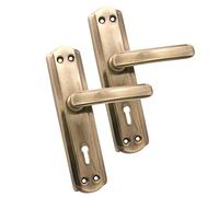 Infinity Decor Pair of Internal Contract Door Handle Lever on Backplate Antique, Suitable for All Types of Wooden Door 180x42mm Backplate IR93KYANT