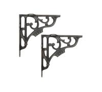 Infinity Decor Pair of Pewter Heavy-Duty Scaffold Board Cast Iron Inch Shelf Brackets Triangle Floating Wall Mounted Brackets for 150x150mm Kitchen Shelve, Living Room, Outdoor Support