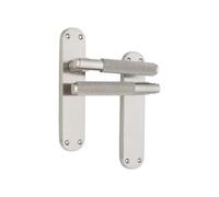 Infinity Decor Pair of Satin Nickel Knurled Lever on Backplate Door Handles Set - Ideal for Internal & Exterior Doors