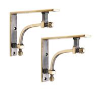 Infinity Decor Pair of Solid Brass Medium Shelf Bracket Decorative Beehive Design Ideal for Indoor / Outdoor Secure Shelving (Aged Brass)