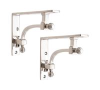 Infinity Decor Pair of Solid Brass Small Shelf Brackets Decorative Beehive Design Ideal for Indoor / Outdoor Secure Shelving (Polished Nickel)