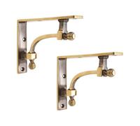 Infinity Decor Pair of Solid Brass Small Shelf Brackets Decorative Beehive Design Ideal for Indoor / Outdoor Secure Shelving (Aged Brass)