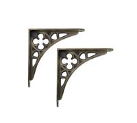 Infinity Decor Pair of Vintage Style L- Shaped Gothic Heavy Duty Shelf Brackets Decorative Cast Iron Wall Braces for Farmhouse, Garden & Vintage Shelves (Matt Antique)