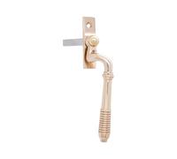 Infinity Decor Polished Brass Beehive Espag Fastener RH 128mm Lock Security | Casement Window Catch Fingerprint Resistance Solid Brass Espagnolette Latch Handle Traditional Reeded Timber & Wooden Windows
