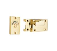 Infinity Decor Polished Brass Vacant & Engaged Indicator Bolt, Zinc Bathroom Privacy Toilet Door Latch Lock