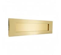 Infinity Decor Polished Brass Victorian Style 10” 250mm Sprung Letter Box Postal Plate for Interior and Exterior Doors