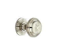 Infinity Decor Preston Reeded Solid Brass Cupboard Door Knob in Polished Nickel Finish 40mm - Traditional Pull Handle Ideal for Drawer Cabinets Furniture Doors