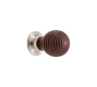Infinity Decor Preston Rosewood Reeded Wooden Cupboard Knob Interior Furniture Wardrobe Cabinet Door Pull Handle (Polished Nickel)