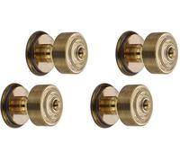Infinity Decor Reeded Round Mortice Solid Brass Door Knobs Pull Handles Set 55mm in Aged Brass Finish for Interior & Exterior Doors (Pack of 2)