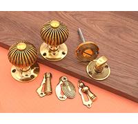 Infinity Decor Regency Reeded Mortice Door knob with Escutcheons/Privacy Aged Brass (Knobs + 2xLady Escutcheon)