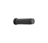 Infinity Decor Ribbed Design Matt Black Wall Mounted Door Stop for Skirting Door Stopper with Rubber Bumper Tip in Matt Black Finish for Wall/Furniture Protection 75mm