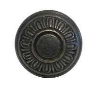 Infinity Decor Round Design Cupboard Knobs for Bathroom, Kitchen - Solid Metal Handles in Black Cast Iron (Black 421)